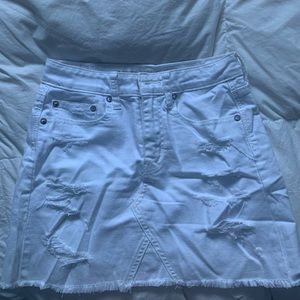 Destroy white jeans skirt